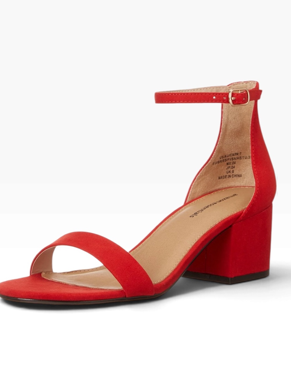 Faux Suede Ankle-Strap Block Heel Sandals